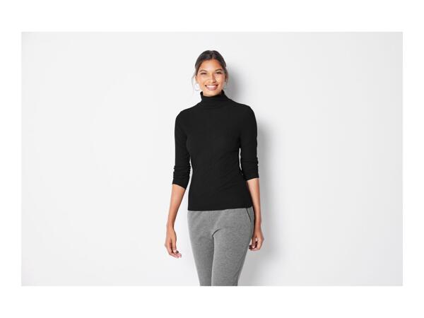 Esmara Ladies' Ribbed Turtleneck Top - Black