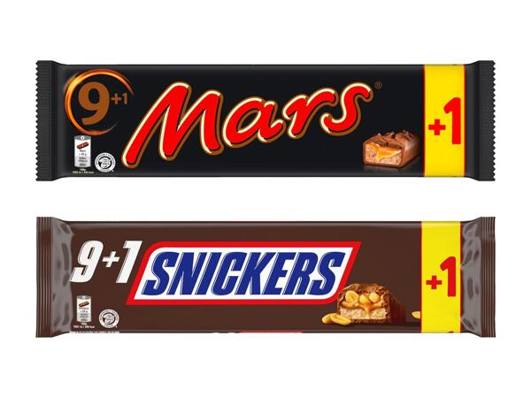 Mars/​Snickers 9 + 1 gratuit