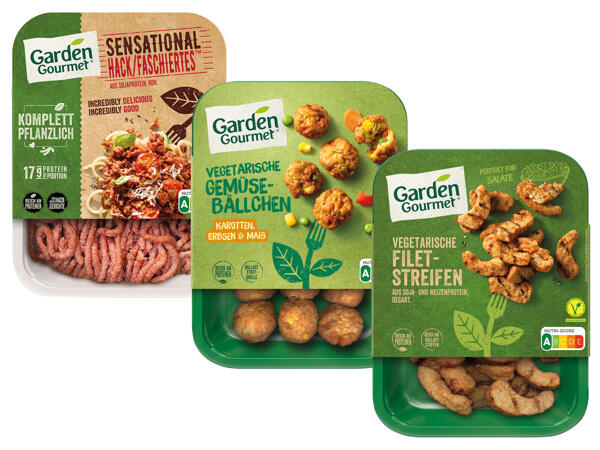 Vegetarische Gemüsebällchen/Filet-Streifen/Falafel/Burger/Bratwurst/Faschiertes