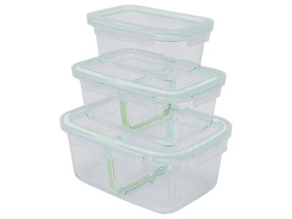 Matlådor i glas, 3-pack