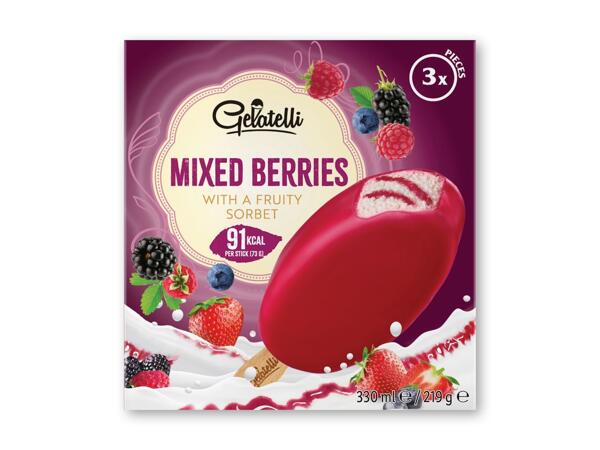 GELATELLI Vaniljeis med frugtovertræk