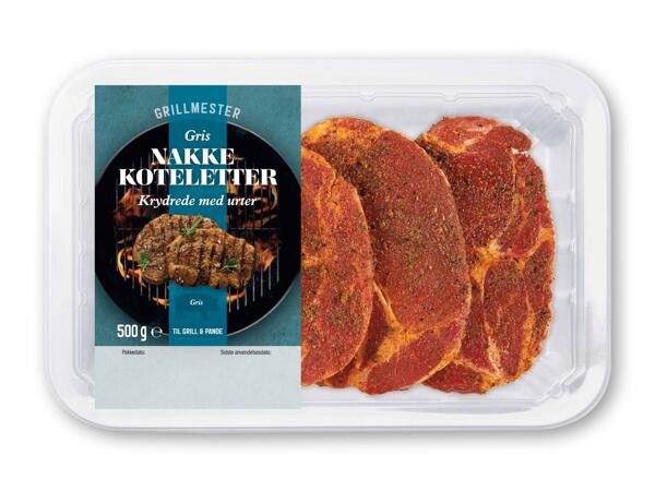 Krydrede nakkekoteletter
