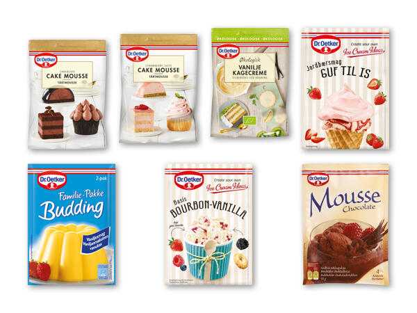 Dr. Oetker dessert, lagkagemousse eller -creme
