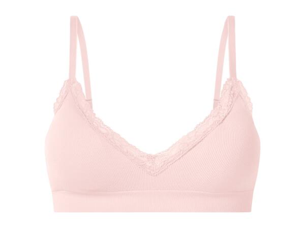 Ladies' Pink Ribbed Bralette