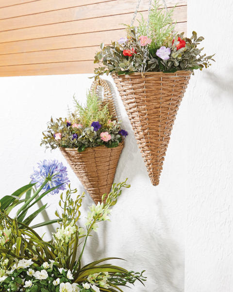Artificial Cone Basket Red/Purple