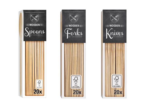 Couverts en bois à usage unique