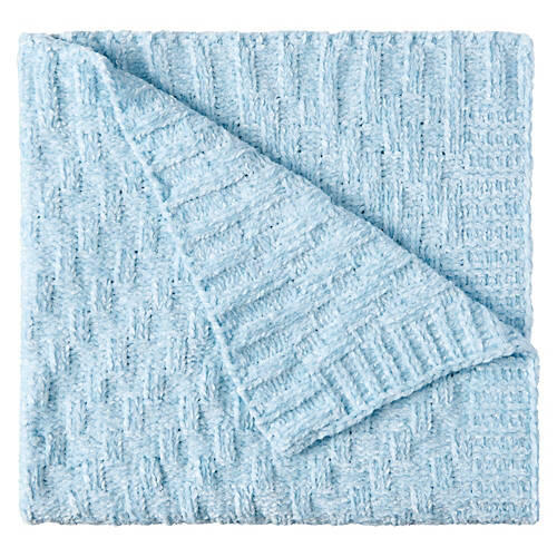 30" X 40" Warm & Cozy Baby Blanket, Blue Basketweave
