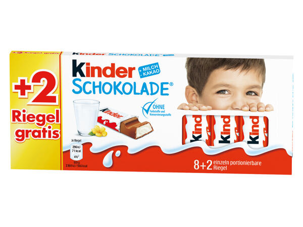 Kinder Schokolade 8er + 2 gratis