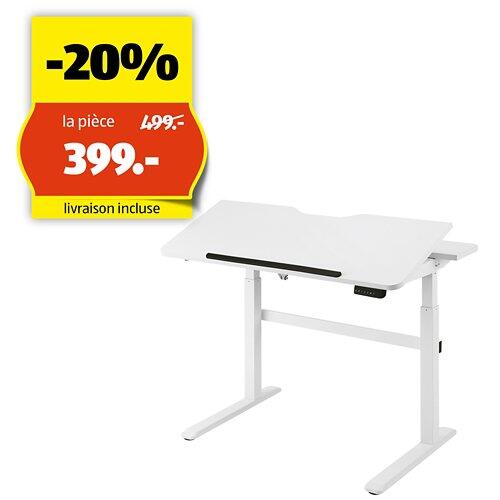 DELTACO A NORDIC BRAND Bureau réglable en hauteur 120 x 74 cm