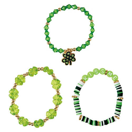 3 Pack St. Patrick's Day Fashion Accessory - Bracelets
