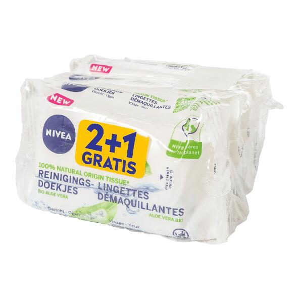 NIVEA(R) 				Lingettes nettoyantes visage, pack de 3
