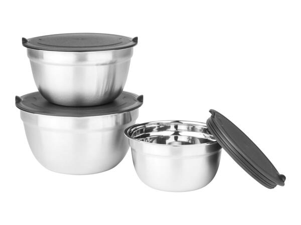 Livarno Home Stainless Steel Bowl Set - Set of 3