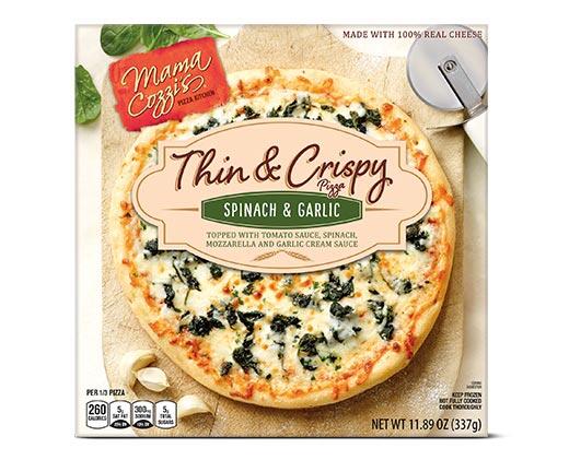 Mama Cozzi's Pizza Kitchen Spinach & Garlic or Tomato & Mozzarella Thin & Crispy Pizza