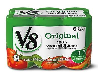 V8 
 100% Juice 6-Pack Regular or Low Sodium