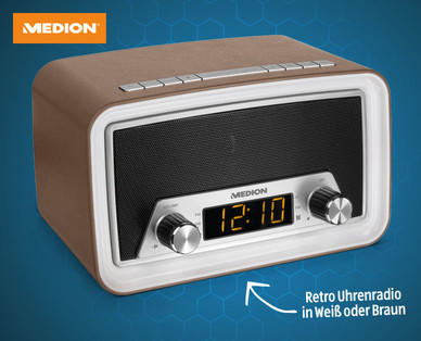 MEDION Retro Uhrenradio/Retro USB-Plattenspieler