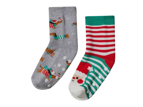 Boys' Christmas Thermal Socks, 2 Pairs