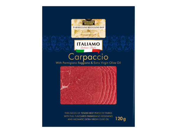 Italiamo Carpaccio with Parmigiano Reggiano & Extra Virgin Olive Oil