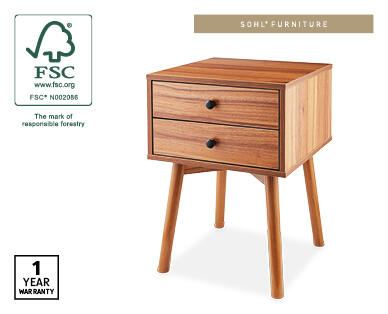 Brown Mid-Century Bedside Table