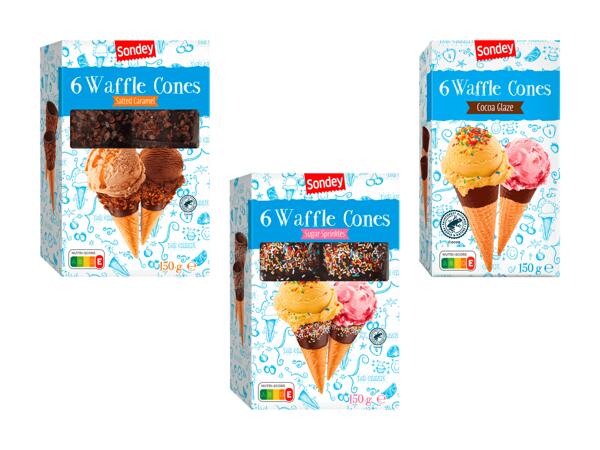 Cornets gaufrés avec vermicelles