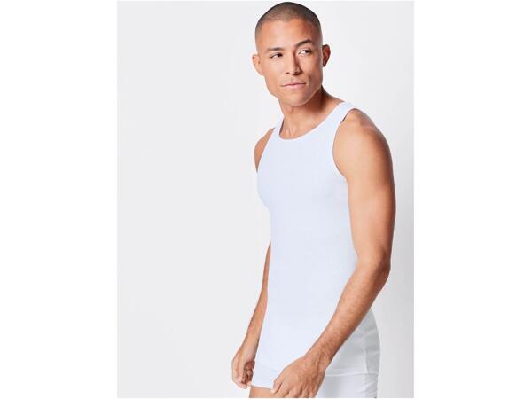 Men's double-ribbed vests, 2 pieces