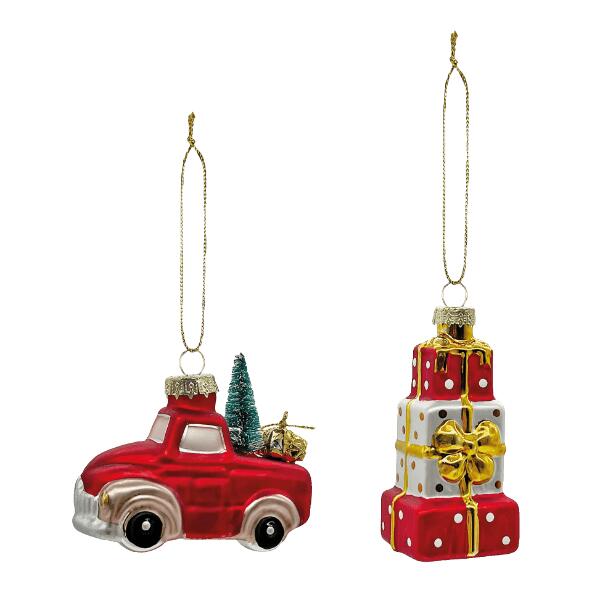 HOME CREATION(R) 				Glas-Weihnachtsanhänger, 2 oder 3 St.
