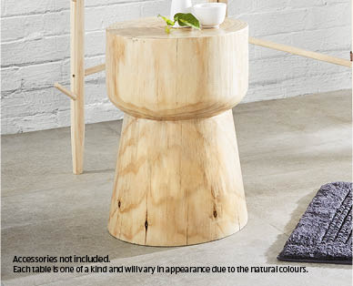 Natural Wood Side Table