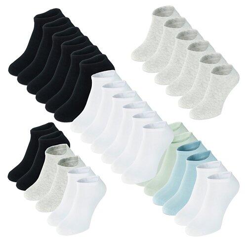 UP2FASHION BASICS Chaussettes pour sneakers pour femmes ou hommes, 3 paires