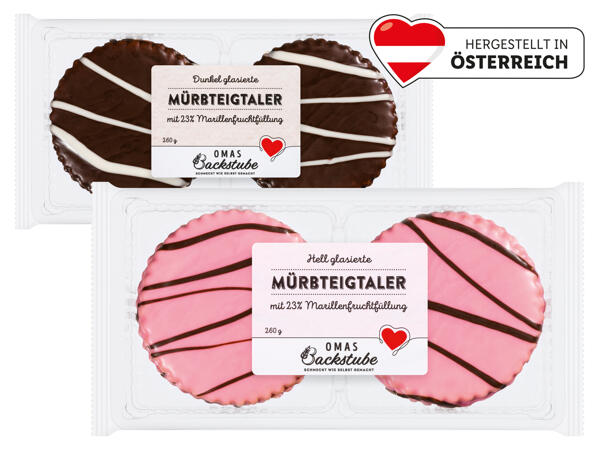 Mürbteigtaler mit Marillenfruchtfüllung