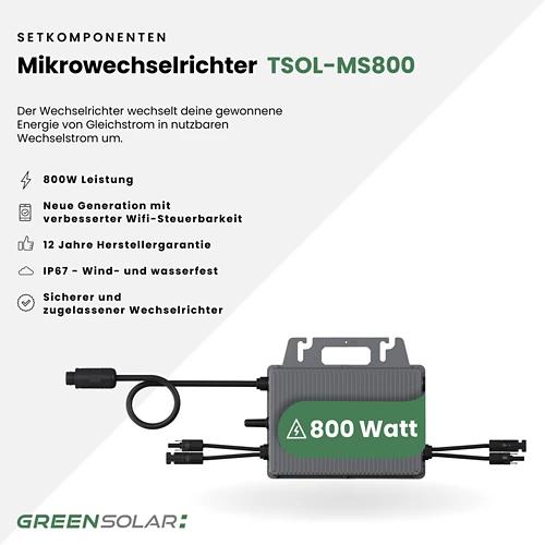 GREEN SOLAR Balkonkraftwerk Balkon 900/800 W