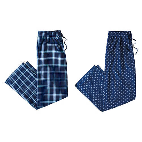 2 Pack Men's Sleep Pants - Blue, XL