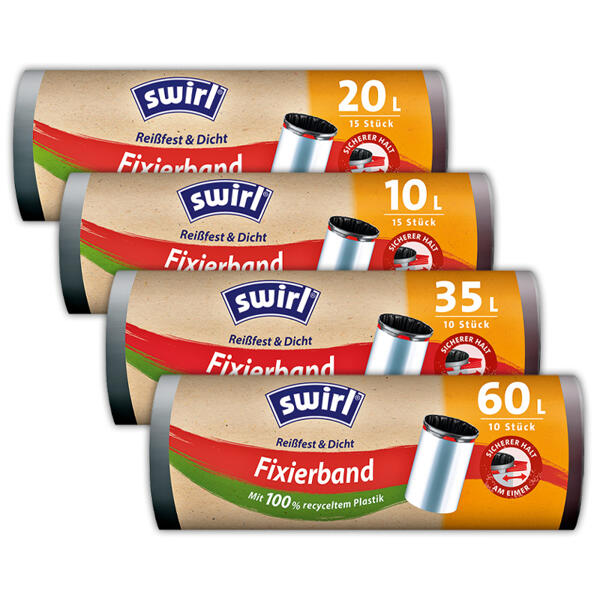 Müllbeutel mit Fixierband