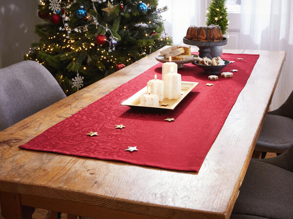 Jacquard-Tischläufer-Set, 2-teilig/Tischdecke