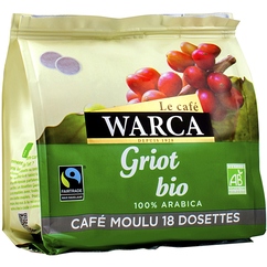 18 dosettes de café moulu Bio "griot"