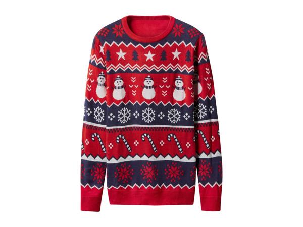 Esmara Men Men's Red Premium Christmas Jumper With Lights