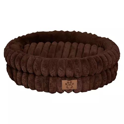 Ribbed Cuddler Pet Bed, Brown