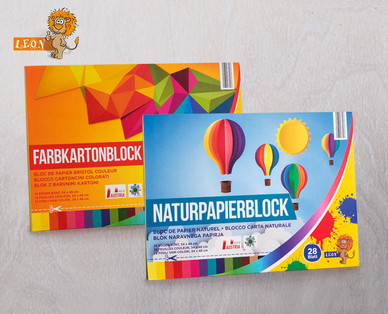 LEON Naturpapier-/Farbkartonblock