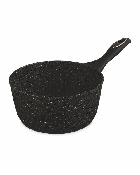 Black 20cm Marble Effect Saucepan