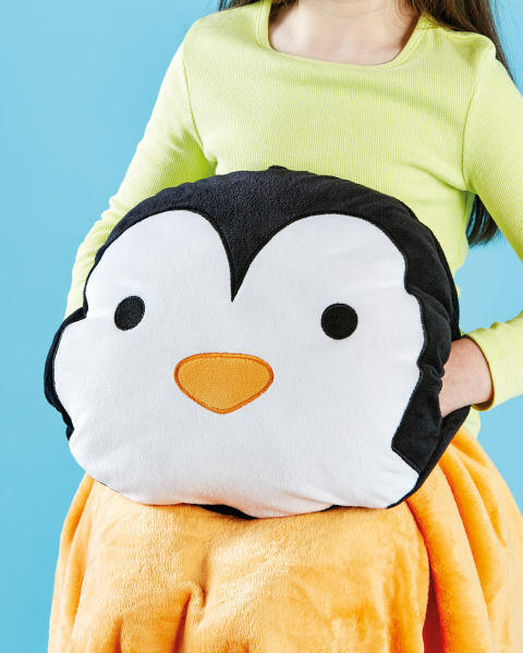 Children's Penguin Cushion & Blanket