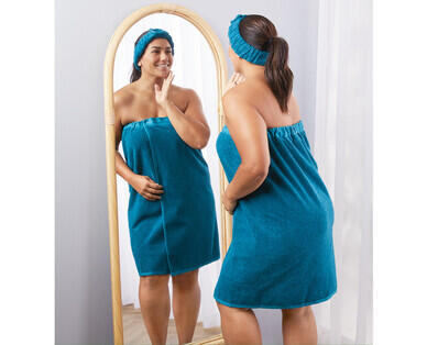 Spa Bath Wrap and Head Band Set