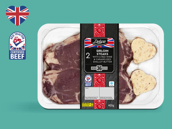 Deluxe 2 British Beef 36-Day Matured Sirloin Steaks