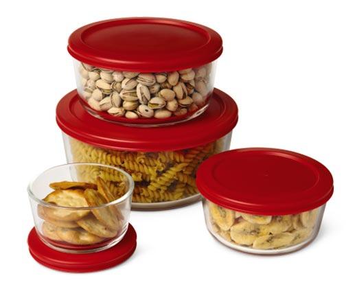 Crofton 
 8-Piece Glass Storage Bowls with Multicolored Lids