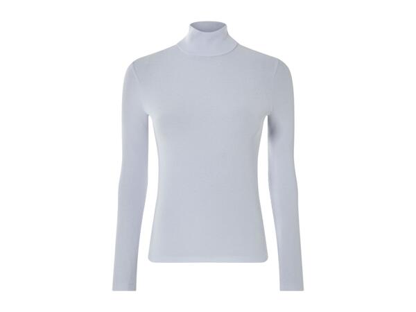 Esmara Ladies' Ribbed Turtleneck Top Light - Grey