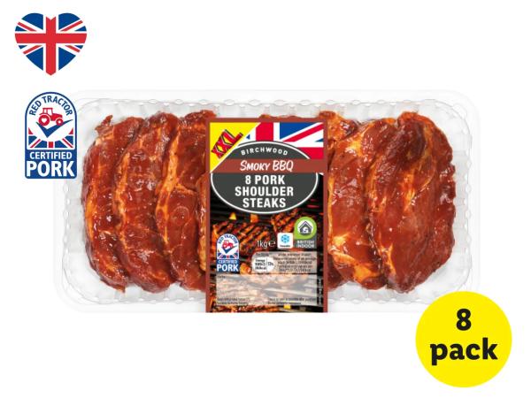 Birchwood 8 Smoky BBQ British Pork Shoulder Steaks