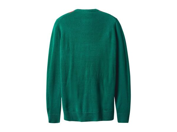 Esmara Men Men's Green Premium Christmas Jumper With Lights & Music