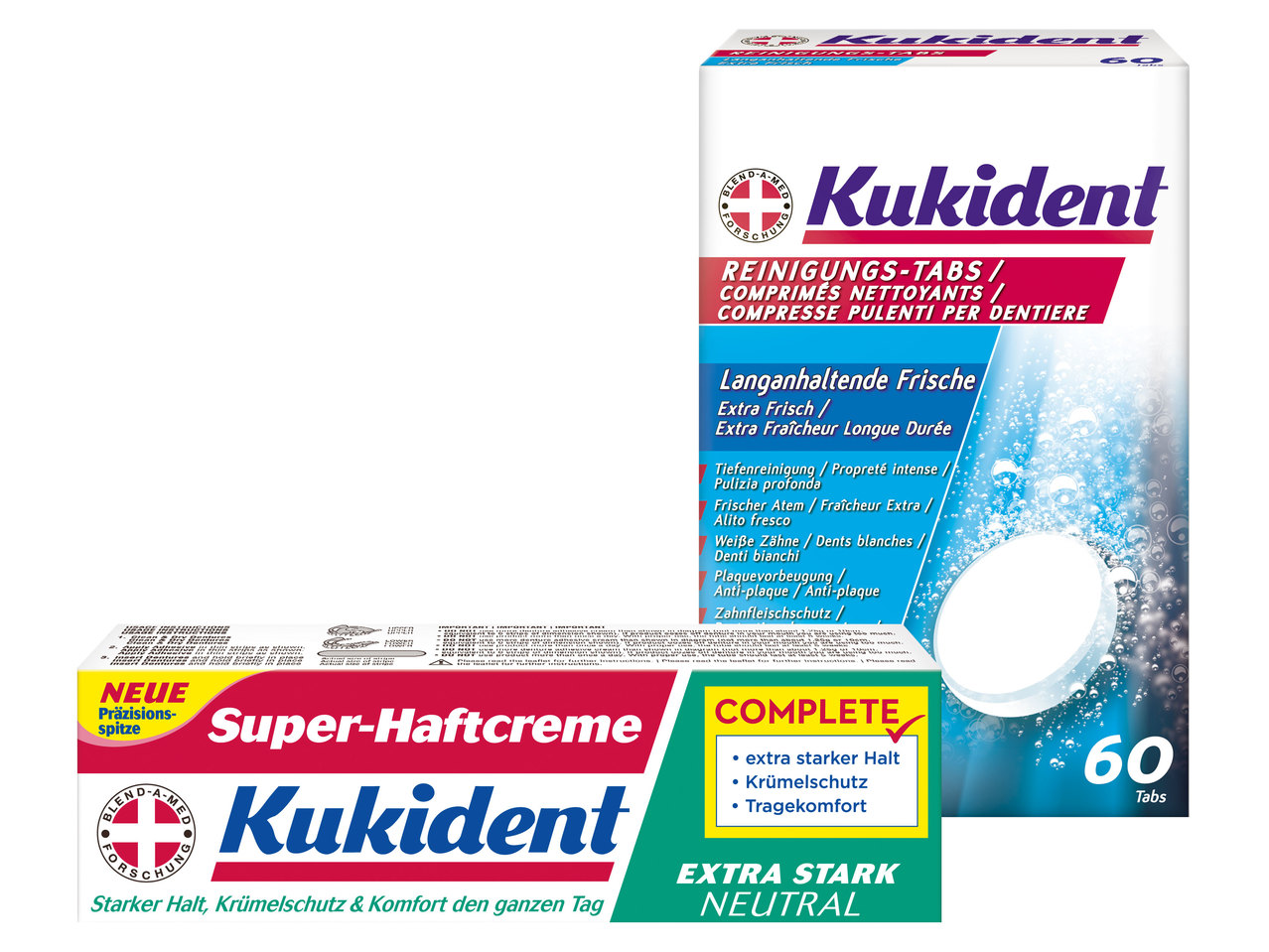 KUKIDENT Reinigungs-Tabs/Haftcreme