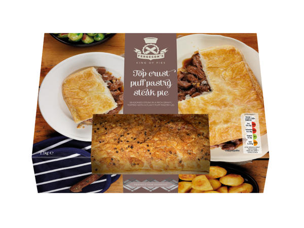 Fergeson's Festive Top Crust Puff Pastry Steak Pie