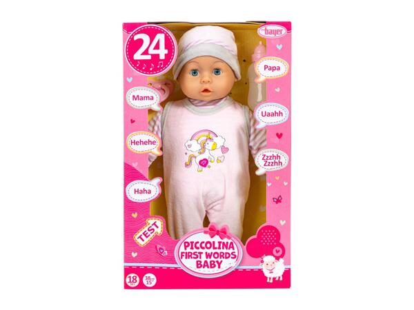 Bayer Design Piccolina First Words Baby In Light Pink Outfit