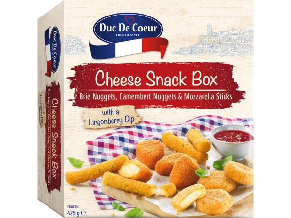 Panerade ostsnacks med lingondipp