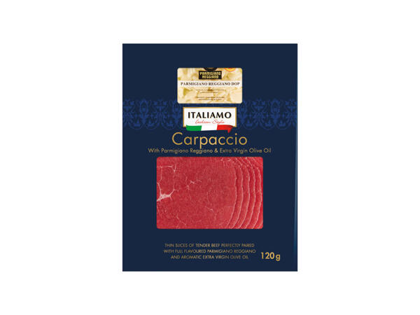 Italiamo Carpaccio with Parmigiano Reggiano & Extra Virgin Olive Oil