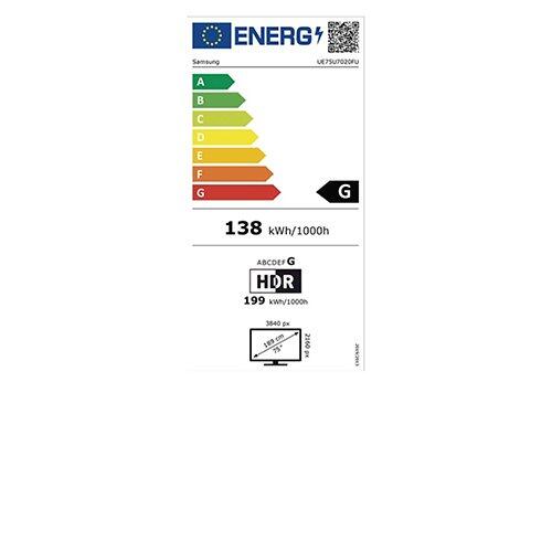 SAMSUNG 75" (189cm) Crystal UHD Smart TV U7020F